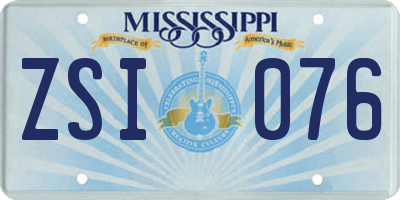 MS license plate ZSI076