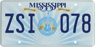 MS license plate ZSI078