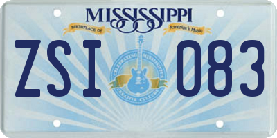 MS license plate ZSI083