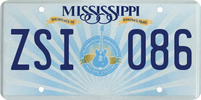 MS license plate ZSI086