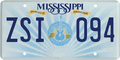MS license plate ZSI094