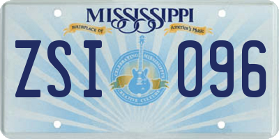 MS license plate ZSI096