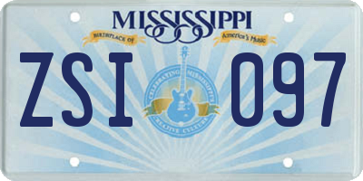 MS license plate ZSI097