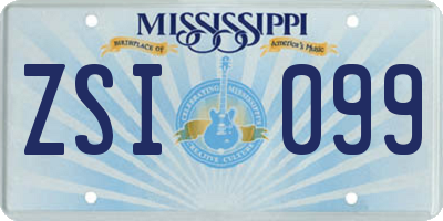 MS license plate ZSI099