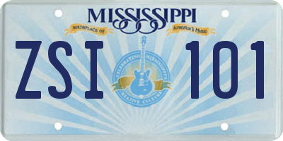 MS license plate ZSI101
