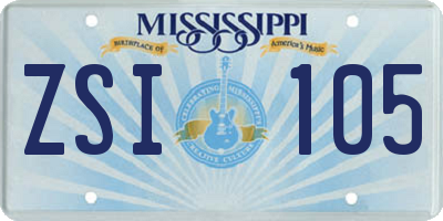 MS license plate ZSI105