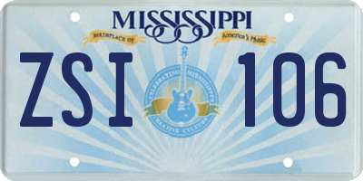 MS license plate ZSI106