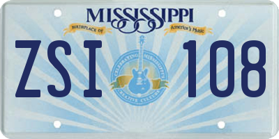 MS license plate ZSI108