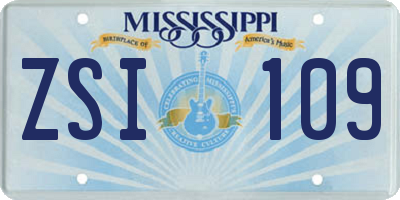 MS license plate ZSI109
