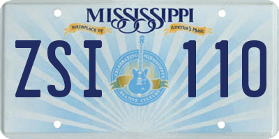 MS license plate ZSI110
