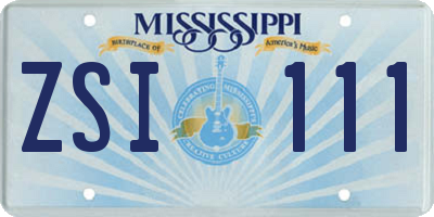 MS license plate ZSI111