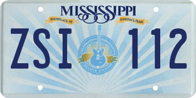 MS license plate ZSI112