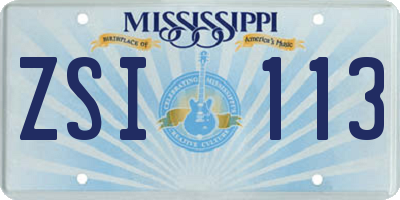 MS license plate ZSI113