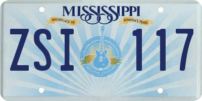MS license plate ZSI117