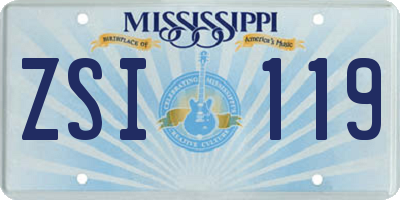 MS license plate ZSI119