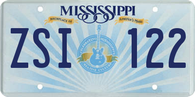 MS license plate ZSI122