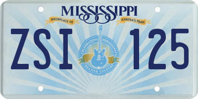 MS license plate ZSI125