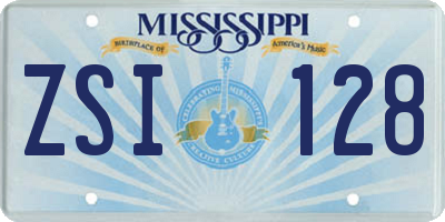 MS license plate ZSI128