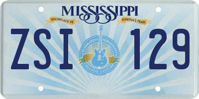 MS license plate ZSI129