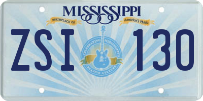 MS license plate ZSI130