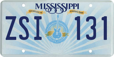 MS license plate ZSI131