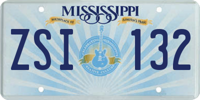 MS license plate ZSI132