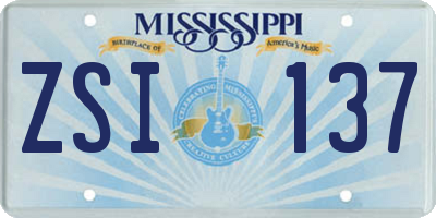 MS license plate ZSI137