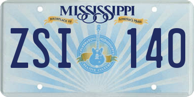 MS license plate ZSI140