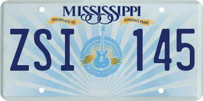 MS license plate ZSI145