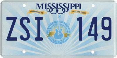 MS license plate ZSI149