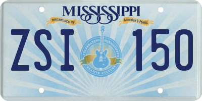 MS license plate ZSI150