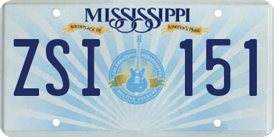 MS license plate ZSI151