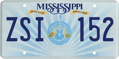 MS license plate ZSI152