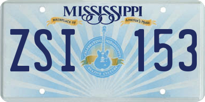 MS license plate ZSI153
