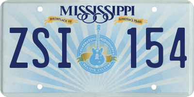 MS license plate ZSI154
