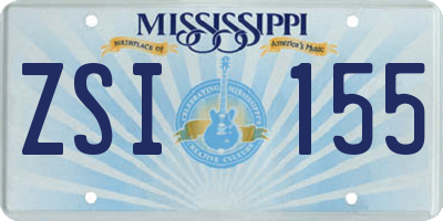 MS license plate ZSI155