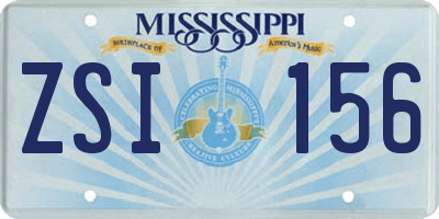 MS license plate ZSI156