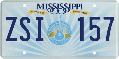 MS license plate ZSI157