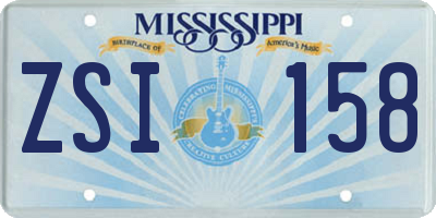 MS license plate ZSI158