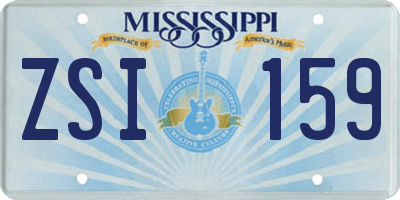 MS license plate ZSI159