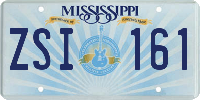 MS license plate ZSI161