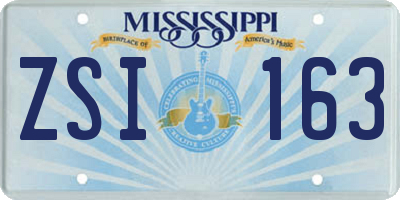 MS license plate ZSI163