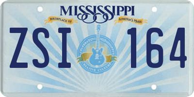 MS license plate ZSI164