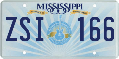 MS license plate ZSI166