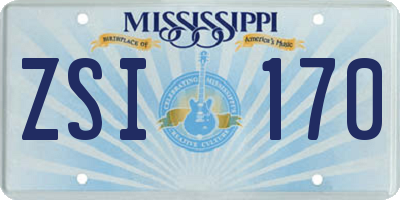 MS license plate ZSI170