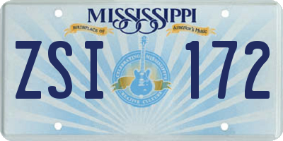 MS license plate ZSI172