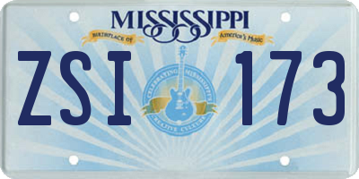 MS license plate ZSI173