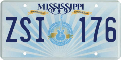 MS license plate ZSI176
