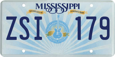 MS license plate ZSI179