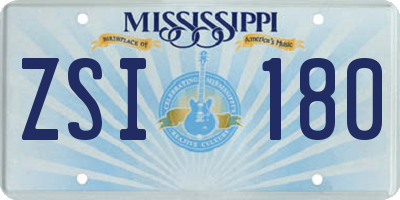 MS license plate ZSI180